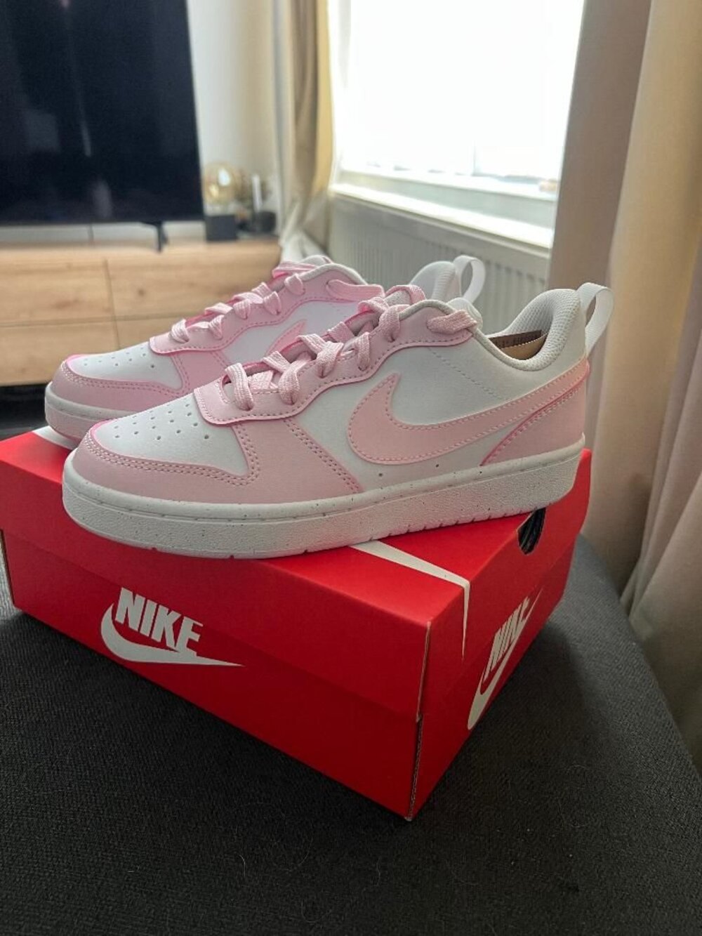 Nike Court Vision Low Pink White Sneakers Women’s Shoes